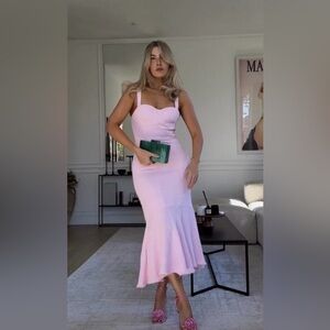 ZARA WOMAN TWEED MERMAID MIDI DRESS